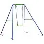 DRM 2 in 1 Active Outdoor Swing Set with 2 Seats Metal Toddler Swing Set Singe Swing/Baby Swing for Kids, Baby, Blue DRM 2 in 1 Active Outdoor Swing Set with 2 Seats Metal Toddler Swing Set Singe Swing/Baby Swing for Kids, Baby, Blue