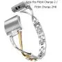 Wearlizer Replacement for Fitbit Charge 2 Bands for Women Metal Bangle/Bracelet/Assesories/Straps/Wrist Band for Fitbit Charge hr 2 Women Small Large