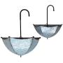 GIFTME 5 Set of 2 Galvanized Metal Umbrella Hanging Wall Planter Flower Holder Indoor or Outdoor Garden Succulent Wall Planter Set