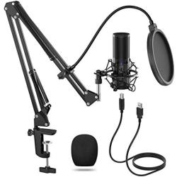 TONOR USB Microphone Kit, Streaming Podcast PC Condenser Computer Mic for Gaming, YouTube Video, Recording Music, Voice Over, Studio Mic Bundle with Adjustment Arm Stand, Q9