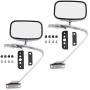 Pair of Manual Side View Chrome Mirrors with Metal Housing Replacement for 1980-1997 F100 F150 F250 F350 Pickup 1980-1996 Bronco