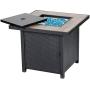 BALI OUTDOORS Propane Fire Pit Table, 30 Inch Gas Fire Pits Outdoors, Square Fire Table w/Fire Glass, 50,000 BTU