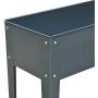 Outsunny 40'' x 12'' x 32'' Metal Raised Garden Bed Planter Box - Dark Grey