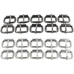 DGOL 20pcs 1 inch Strong Belt Pin Buckle Strap Webbing Roller Buckles Silver and Gunmetal