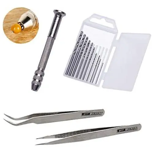 Topwon Pin Vise for Resin Casting Molds Hand Drill Bits Set Resin Drill Pin Vise Drill, 10 Pcs Mini Twist Drill Bits 2Pcs Tweezers for Jewelry Metal Wood Model Making, Micro Drill Bits DIY Drilling Topwon Pin Vise for Resin Casting Molds Hand Drill Bits Set Resin Drill Pin Vise Drill, 10 Pcs Mini Twist Drill Bits 2Pcs Tweezers for Jewelry Metal Wood Model Making, Micro Drill Bits DIY Drilling