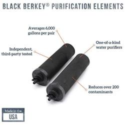 Berkey Authentic Black Berkey Purification Elements - Berkey Water Purifier Replacement Filters (Pack of 2)