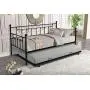 Daybed with A Trundle Twin Size,Daybed Metal Frame with Pullout Trundle for Kids Teens and Adults, No Box Spring Needed (Black)