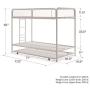 DHP Triple Metal Bunk Bed Frame, White, Twin