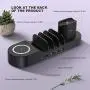 Imguardz 5 in 1 Charging Station for Multiple Devices, Multi Charger Docking Stand with Wireless Charging 3 USB Port Compatible with iPhone 12/11/AirPods/iPad/iWatch/Android Phone, Black