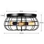 Vintage Semi Flush Mount Ceiling Light, Elibbren E26 Industrial Metal Cage Ceiling Light Fixture 3 Lights for Bedroom Kitchen Dining Room Living Room