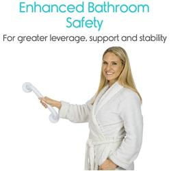 Vive Metal Grab Bar (12 Inch) - Balance Handrail Shower Assist - Bathroom, Bathtub Mounted Safety Hand Support Rail - Stainless Steel Wall Mount for Handicap, Bath Handle, Elderly, Disabled, Injury