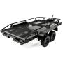 Vikye 1 Set RC Trailer, Metal Hopper Frame Two-Axle 4-Piece Wheel Trailer Assembly Fit for Traxxas TRX4/Axial Scx10, 1/10 Metal Trailer