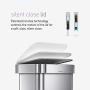 simplehuman 45 Liter Rectangular Hands-Free Kitchen Step Trash Can with Soft-Close, Brushed Stainless Steel with Plastic Lid