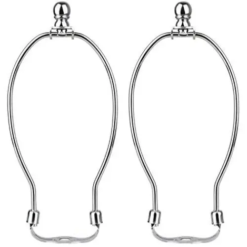 8 Inch Lamp Harp Holder, DIY Lighting Accessories with Saddle and Solid Metal Finial Horn Frame Lampshade Bracket for Table/Floor Lamps Fitting (Silver-2pcs) 8 Inch Lamp Harp Holder, DIY Lighting Accessories with Saddle and Solid Metal Finial Horn Frame Lampshade Bracket for Table/Floor Lamps Fitting (Silver-2pcs)