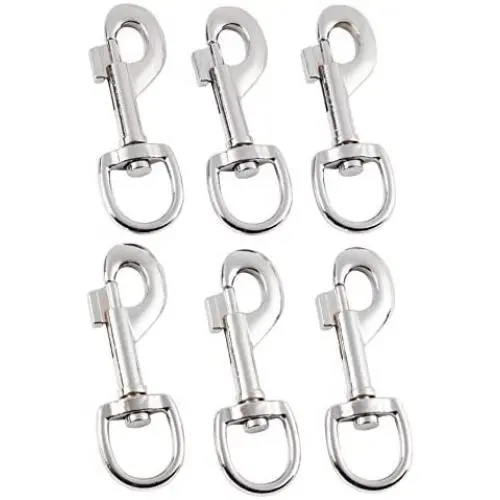 6 Pack Lobster Clasps 3.7 x 1.3 Inches Silver Swivel Clasps, Metal D Ring Hooks for Lanyard & DIY Projects, 3.7 x 1.3 Inches 6 Pack Lobster Clasps 3.7 x 1.3 Inches Silver Swivel Clasps, Metal D Ring Hooks for Lanyard & DIY Projects, 3.7 x 1.3 Inches