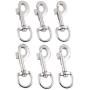 6 Pack Lobster Clasps 3.7 x 1.3 Inches Silver Swivel Clasps, Metal D Ring Hooks for Lanyard & DIY Projects, 3.7 x 1.3 Inches