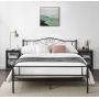 VECELO Metal Platform Bed Frame Mattress Foundation, Decorative Headboard & Footboard with Heavy Duty Support, Full, Black