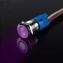 ESUPPORT 16mm 12V 3A Car Purple Light Angel Eye Metal Push Button Switch Socket