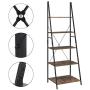 HOMFA Ladder Shelf, 5 Tier Vintage Bookcase, Multifunctional Bookshelf Plant Flower Stand Storage Rack Shelves, Wood Look Accent Metal Frame Modern Furniture Home Office