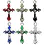 WOCRAFT 60pcs Assorted Antique Silver Enamel Christian Jesus Cross Religious Crucifix Charms Pendant for DIY Jewelry Making Necklace Bracelet Earring DIY Jewelry Accessories Charms (M217)