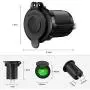 ZHSMS Universal 12V/24V Car Cigarette Lighter Socket Replacement with Green LED for Car Marine Motorcycle ATV RV and More, Waterproof, Pack of 2 ZHSMS Universal 12V/24V Car Cigarette Lighter Socket Replacement with Green LED for Car Marine Motorcycle ATV RV and More, Waterproof, Pack of 2