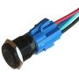 ESUPPORT 22mm 12V 5A Car Red LED Light Angel Eye Metal Push Button Switch ON OFF Socket Plug Latching Black Shell