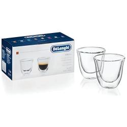 DeLonghi DeLonghi Double Walled Thermo Espresso Glasses, Set of 2, Regular, Clear