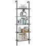 SUPERJARE Industrial Ladder Shelf, 5-Tier Wood Wall-Mounted Bookcase with Stable Metal Frame, 72 Inches Storage Rack Shelves Display Plant Flower, Stand Bookshelf for Home Office - Vintage Brown SUPERJARE Industrial Ladder Shelf, 5-Tier Wood Wall-Mounted Bookcase with Stable Metal Frame, 72 Inches Storage Rack Shelves Display Plant Flower, Stand Bookshelf for Home Office - Vintage Brown