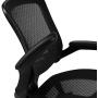 Flash Furniture Mid-Back Transparent Black Mesh Drafting Chair with Black Frame and Flip-Up Arms