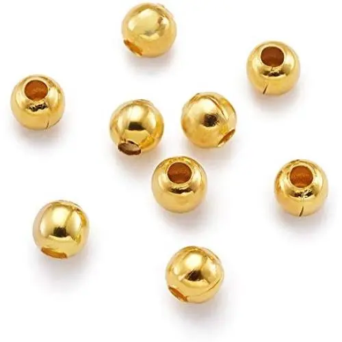 Craftdady 500Pcs 4mm Golden Mini Round Ball Bead Spacers Metal Tiny Smooth Rondelle Charm Loose Beads for DIY Jewelry Craft Making Hole: 1.5mm Craftdady 500Pcs 4mm Golden Mini Round Ball Bead Spacers Metal Tiny Smooth Rondelle Charm Loose Beads for DIY Jewelry Craft Making Hole: 1.5mm