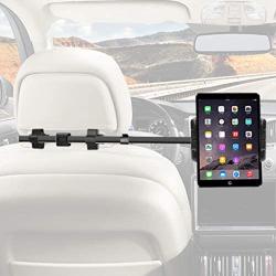 Macally Car Headrest Mount Holder for Apple iPad Pro/Air/Mini, Tablets, Nintendo Switch, iPhone, Smartphones 4.5'' to 10'' Wide with Dual Adjustable Positions and 360° Rotation (HRMOUNTPROB)