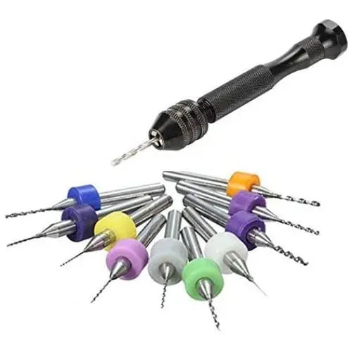 Ginode 10Pcs 0.3mm-1.2mm PCB Print Circuit Board Tip Spiral Flute Carbide Micro Drill Bits + 11 Pcs Twist Drill Bits Precision Pin Vise Mini Micro Hand Drill Bit Set Rotary Tools (21 Pieces) Ginode 10Pcs 0.3mm-1.2mm PCB Print Circuit Board Tip Spiral Flute Carbide Micro Drill Bits + 11 Pcs Twist Drill Bits Precision Pin Vise Mini Micro Hand Drill Bit Set Rotary Tools (21 Pieces)