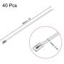 uxcell 450mmx4.6mm Stainless Steel Cable Zip Ties Metal Exhaust Wrap 40pcs
