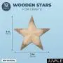 Wooden Stars for Crafts, Star Cutouts (3 x 3 x 1 in, 12 Pieces) Wooden Stars for Crafts, Star Cutouts (3 x 3 x 1 in, 12 Pieces)