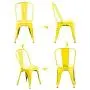 BONZY HOME Metal Dining Chairs Distressed Style, Stackable Side Chairs with Back, Indoor Outdoor Use Chair for Farmhouse, Patio, Restaurant, Kitchen, Set of 4(Distressed Yellow)