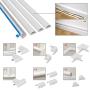D-Line White Medium Cord Cover Kit, 13FT Self-Adhesive Wire Hider, Cable Raceway to Hide Wires on Wall, Cable Management - 4 x 39in Lengths and Accessories