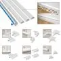 D-Line White Medium Cord Cover Kit, 13FT Self-Adhesive Wire Hider, Cable Raceway to Hide Wires on Wall, Cable Management - 4 x 39in Lengths and Accessories