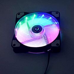 sddfor 12V LED Light CPU Cooler Fan, Silent Fan PC Computer Fan Case Heatsink Cooler Cooling Fan