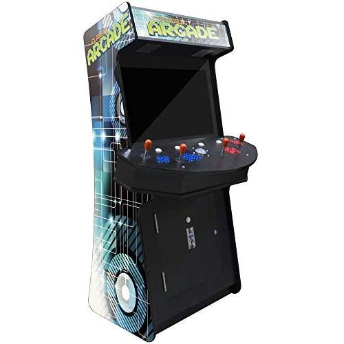 Creative Arcades Slim Full-Size Commercial Grade Cabinet Arcade Machine | Trackball | 3500 Classic Games | 4 Sanwa Joysticks | 2 Stools Included | 32'' HD LCD Screen | 3-Year Warranty