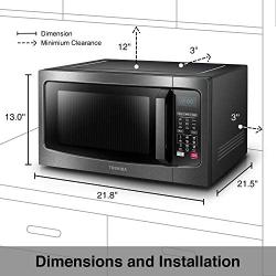 Toshiba EC042A5C-BS Countertop Microwave Oven with Convection, Smart Sensor, Sound On/Off Function and LCD Display, 1.5Cu.ft, Black Stainless Steel