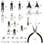 Zipper Repair Kit 255 Pcs Zipper Replacement Rescue Kit with Zipper Install Pliers Tool and Zipper Extension Pulls for Clothing Jackets Purses Luggage Backpacks Tents Sleeping Bag