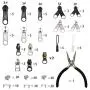 Zipper Repair Kit 255 Pcs Zipper Replacement Rescue Kit with Zipper Install Pliers Tool and Zipper Extension Pulls for Clothing Jackets Purses Luggage Backpacks Tents Sleeping Bag