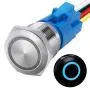 mxuteuk 19mm Momentary Push Button Switch 1 NO 1 NC SPDT ON/Off Silver Stainless Steel Shell with 12v Blue LED Ring with Wire Socket Plug Suitable for 3/4'' Mounting Hole M-19-O-T-BU mxuteuk 19mm Momentary Push Button Switch 1 NO 1 NC SPDT ON/Off Silver Stainless Steel Shell with 12v Blue LED Ring with Wire Socket Plug Suitable for 3/4'' Mounting Hole M-19-O-T-BU
