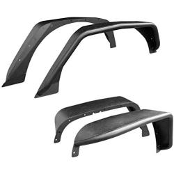 Tuxtured Steel Flat Style Fender Flares for 2007-2018 Wrangler JK (Drilling Required)