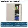 Steel Storage Cabinet with Doors, INVIE Lockable Metal Cabinet with 2 Adjustable Shelves Great for Garage, Kitchen Pantry, Office, Patio and Laundry Room(Gray)