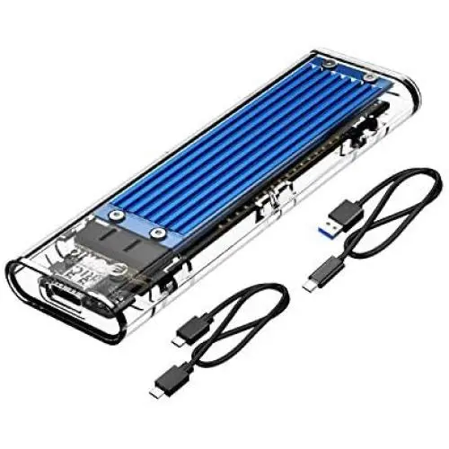 ORICO NVME M.2 to Type-C USB3.1 Gen2 10Gbps Transparent External Hard Drive Adapter Enclosure for 2280 2260 2242 2230 PCI-E M2 M-Key SSD, USB Type C Converter Case (TCM2-Blue) ORICO NVME M.2 to Type-C USB3.1 Gen2 10Gbps Transparent External Hard Drive Adapter Enclosure for 2280 2260 2242 2230 PCI-E M2 M-Key SSD, USB Type C Converter Case (TCM2-Blue)