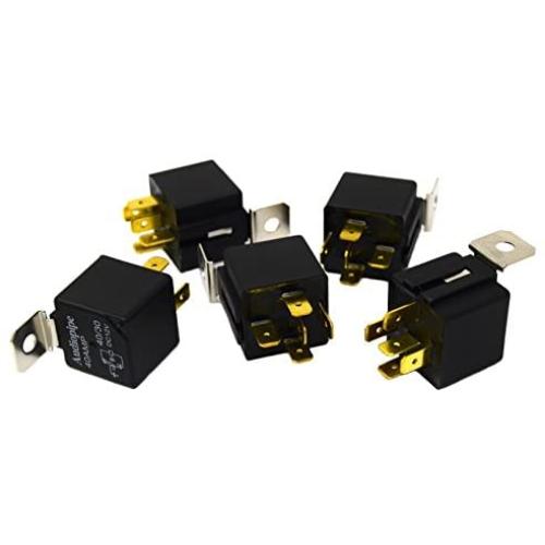 5 Pack Audiopipe 12v 5 Pin SPDT 30/40 Amp Relay Socket Metal Tab Auto Marine