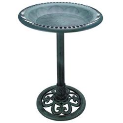 VCUTEKA 28 Inch Height Birdbath Lightweight Pedestal Bird Bath for Outdoor Garden (Green)