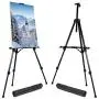 T-SIGN 66 Inches Reinforced Artist Easel Stand, Extra Thick Aluminum Metal Tripod Display Easel 21 to 66 Inches Adjustable Height with Portable Bag for Floor/Table-Top Drawing and Displaying, 2 Pack T-SIGN 66 Inches Reinforced Artist Easel Stand, Extra Thick Aluminum Metal Tripod Display Easel 21 to 66 Inches Adjustable Height with Portable Bag for Floor/Table-Top Drawing and Displaying, 2 Pack