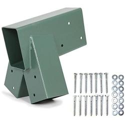 ECOTRIC Heavy Duty Steel A-Frame Swing Set Mounting Bracket Green w/ Mounting Hardware (2 Brackets)